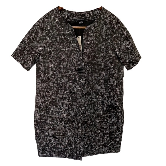 Ellen Tracy Short Sleeve Single Button Black Business Blazer - Picture 1 of 6